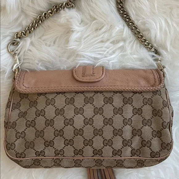 GUCCI Brown & Tan Monogram Canvas and Tan Leather Shoulder Bag (257032.204990) - Picture 5 of 15